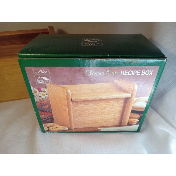 Alco Classic Oak Recipe Box New In Box Recipe Box - Picture 4 of 11